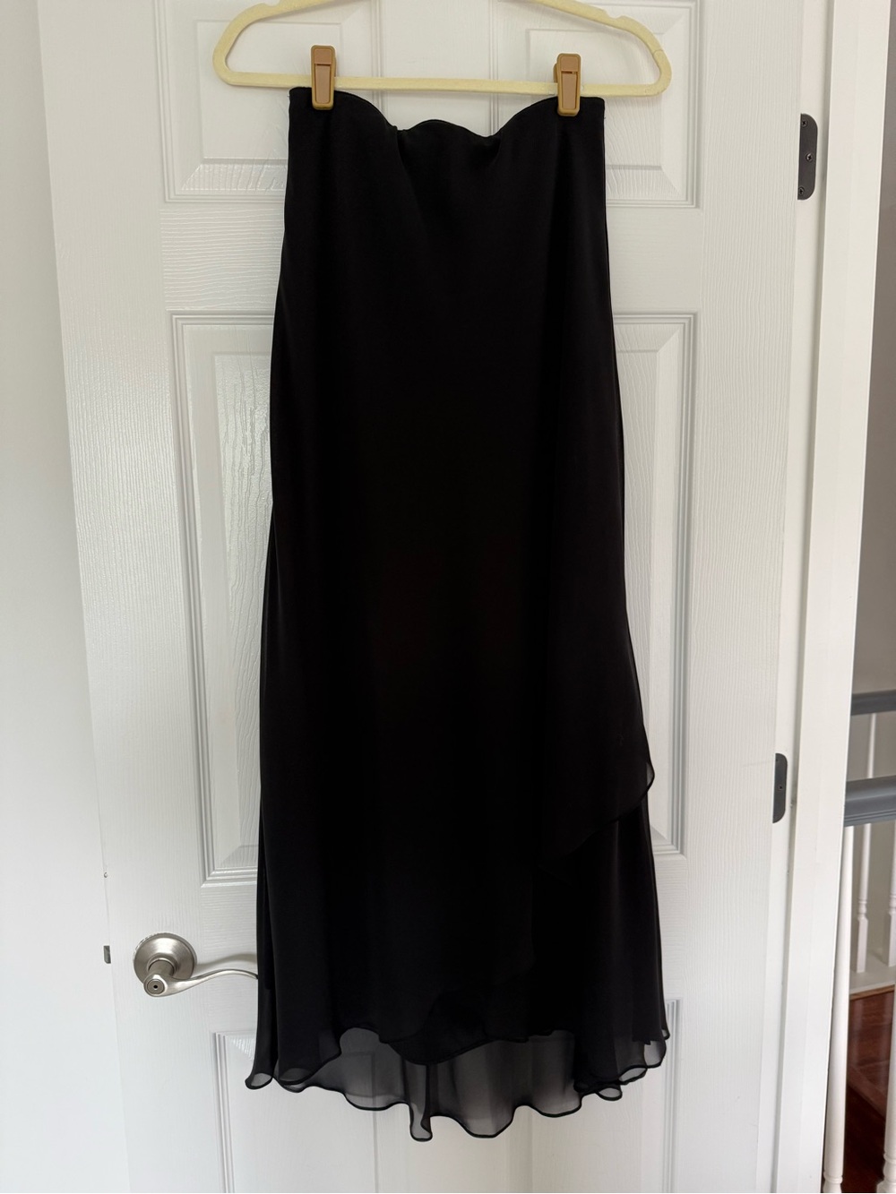 Alex Evenings Black Chiffon Maxi Skirt